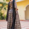 Black Orange Bagru Print Dress Set - Image 4