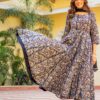 Black Orange Bagru Print Dress Set - Image 6