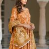 Mustard Dabu Print Cotton Dress Set