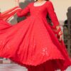Sassy Red Chikankari Suit