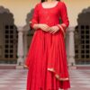 Sassy Red Chikankari Suit - Image 2