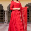 Sassy Red Chikankari Suit - Image 5
