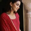 Scarlet Gold Handblock Anarkali Set - Image 3