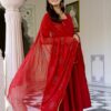 Scarlet Gold Handblock Anarkali Set - Image 5