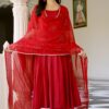 Scarlet Gold Handblock Anarkali Set - Image 6