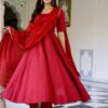 Scarlet Gold Handblock Anarkali Set - Image 7