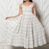 Blue & White Geometric Block Print Tyre Dress