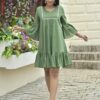 Olive Cotton Dress