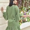 Olive Cotton Dress - Image 3