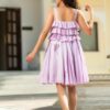Orchid Hand Block Printed Muslin Dress - Image 2
