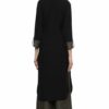 women's Black Colour Straight Crepe Gold Foil Print Kurta & Palazzo Set - Image 3