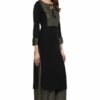 women's Black Colour Straight Crepe Gold Foil Print Kurta & Palazzo Set - Image 6