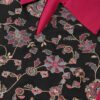 Dark Pink Colour Khadi Print Straight Crepe Kurta With Plazzo / Salwar Suit Set - Image 5