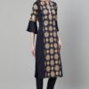 Blue Color Foil Print Straight Kurta - Image 2