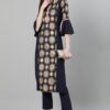 Blue Color Foil Print Straight Kurta - Image 5