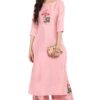 women's Pink color Straight Digital Print Kurta Palazzo set