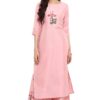 women's Pink color Straight Digital Print Kurta Palazzo set - Image 2
