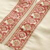 Cream Colour Solid Straight Polysilk Kurta With Pant / Salwar Suit Set - Image 4