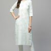 Mint Green Poly Silk Khadi Straight Kurta With Pant Set