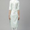 Mint Green Poly Silk Khadi Straight Kurta With Pant Set - Image 2