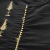 Black Poly Silk Foil Printed Straight Kurta - Image 4