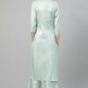 Blue Color Foil Print Straight Kurta - Image 3