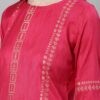 Pink Color Foil Print Straight Kurta And with Plazzo - Image 4