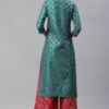 Green Color Foil Printed Straight Kurta - Image 3
