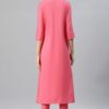 Coral Color Foil Print Flared Kurta - Image 3