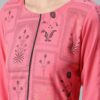 Coral Color Foil Print Flared Kurta - Image 4