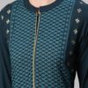 Teal Color Foil Print Straight Kurta - Image 4