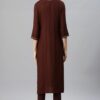 Brown Color Foil Print Straight Kurta And Pant Set - Image 3