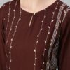 Brown Color Foil Print Straight Kurta And Pant Set - Image 4