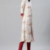 Cream Color Foil Print Flared Kurta - Image 2