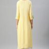 Yellow Color Khari Print Straight Kurta - Image 3