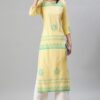 Yellow Color Khari Print Straight Kurta - Image 5