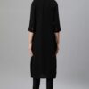 Black Color Foil Print Straight Kurta - Image 3