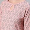 Peach Color Foil Print Straight Kurta - Image 4