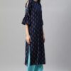 Blue Color Khari Print Straight Kurta And Palazzo Set - Image 2