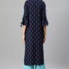Blue Color Khari Print Straight Kurta And Palazzo Set - Image 3