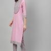 Pink Color Screen Print Straight Kurta - Image 2