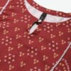 Red Color Screen Print Straight Kurta - Image 4