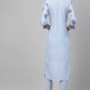 Blue Color Screen Print Straight Kurta - Image 3