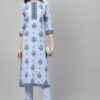Blue Color Screen Print Straight Kurta - Image 5