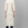 Navy Blue Color Screen Print Straight Kurta with Pant - Image 3