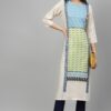 Navy Blue Color Screen Print Straight Kurta with Pant - Image 5