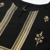 Black Color Foil Print Straight Kurta And Pant Set - Image 4