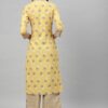 Yellow Color Screen Print Straight Kurta - Image 3