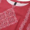 Red Color Screen Print Straight Kurta And Pant Set - Image 4