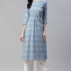 Blue Color Digital Printed Straight Kurta And Palazzo Set